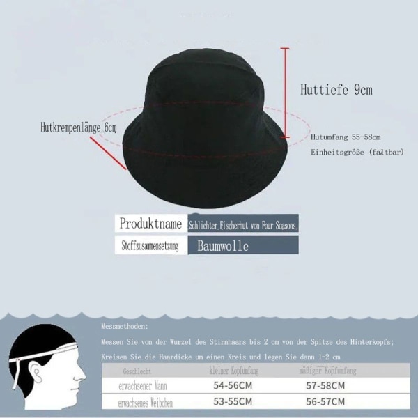 Zylioo fiskehatt XL/XXL fiskehatt UV-hatter med stor bøtte Dobbeltsidig solhatt