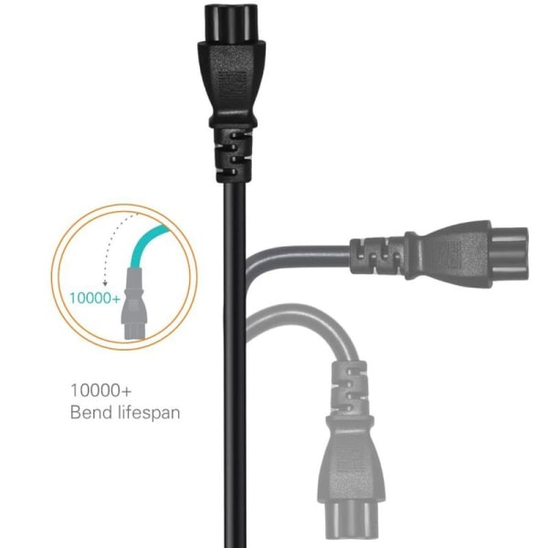 3-PIN-strömkabel för PC-dator, skanner, skrivare, kopiator, projektor