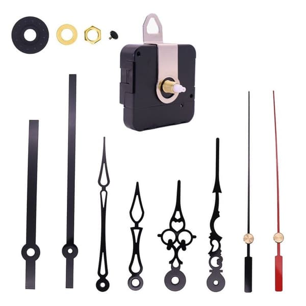 17mm axellängd väggklocka rörelse + 3 set metallvisare DIY klockset