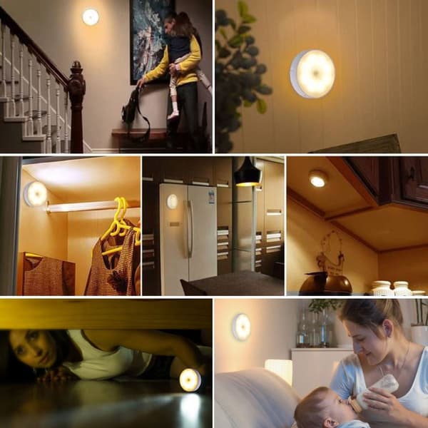 Innendørs sensor nattlys oppladbar liten LED skaplys KLB