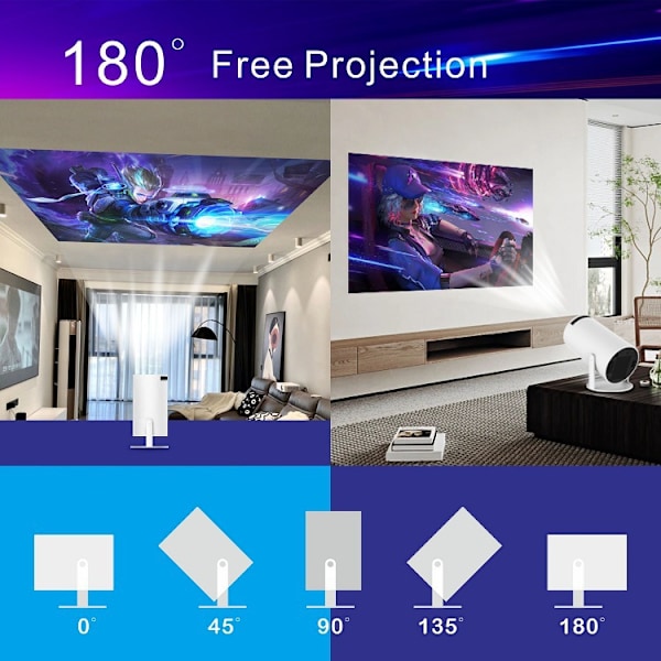 5G 4K Projektor Smart HD LED WiFi Bluetooth HDMI. USB Android Koti-Kino