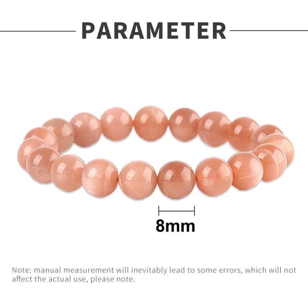 8 mm elastisk orange ædelstensarmbånd. Millimeter perler KLB