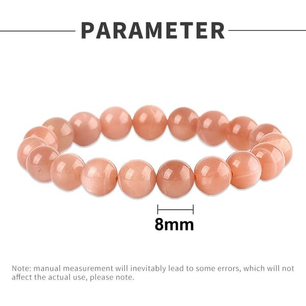 8mm elastisk oransje edelsten armbånd. Millimeter perler KLB