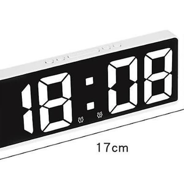 Stor LED-display för sovrum: elektrisk väckarklocka med snooze-funktion