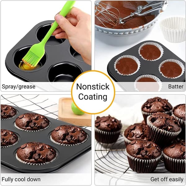 Muffinsform, cupcakeform, non-stick, lätt att rengöra, cafébar-stil 3 KLB