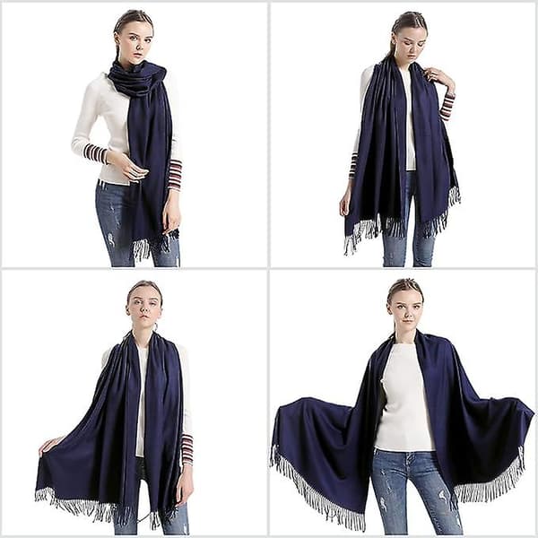Cashmere Shawl Shawl - Blød 70*200CM (Blå)