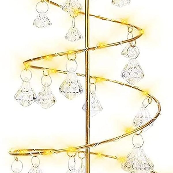 Krystal juletræ bordlampe jern kunst Spiral dekoration Display KLB