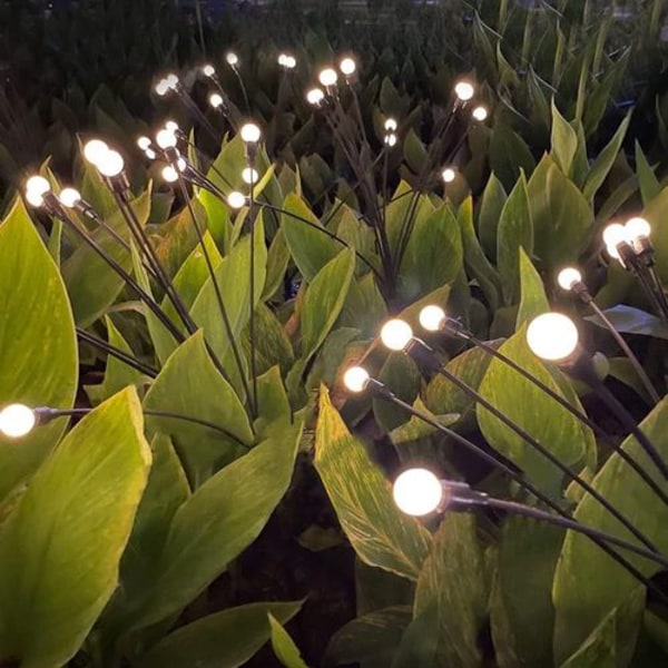 Tdbest Firefly Solar Pathway Lights, 2-pack solcellslampor för trädgård, LED-eldjuga