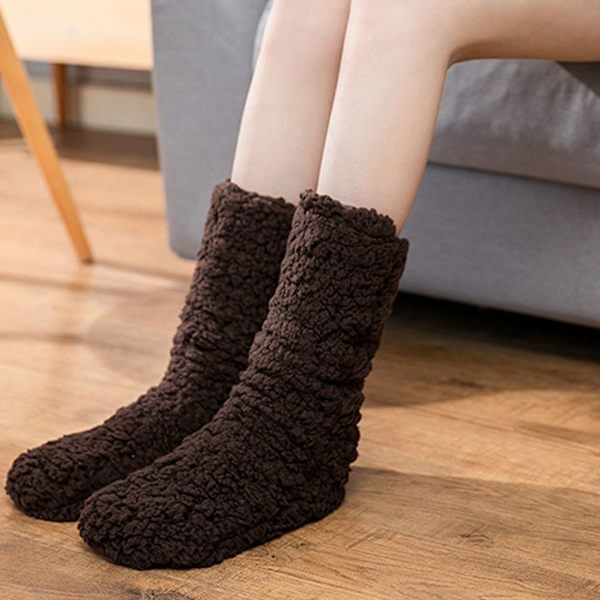 Pelsbenvarmere Over Knee High Fluffy Sokker Plys Tøfler Style 4 KLB