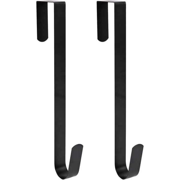 15" kranskrok for inngangsdør metall over dør, enkel krok, svart 2 pakke