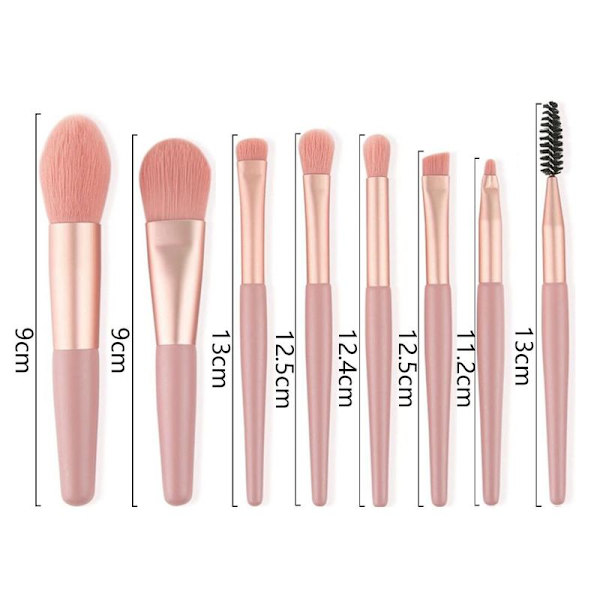 Makeupborste Set Reseborste Set Mini Bärbar Rosa