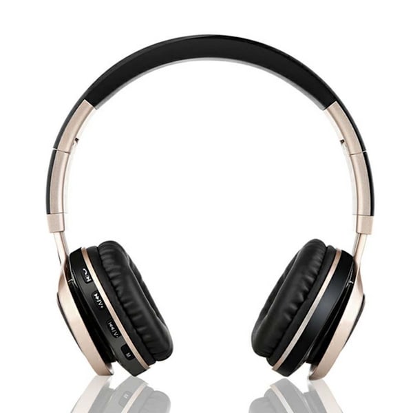 Bluetooth-hörlurar hopfällbara trådlösa guld