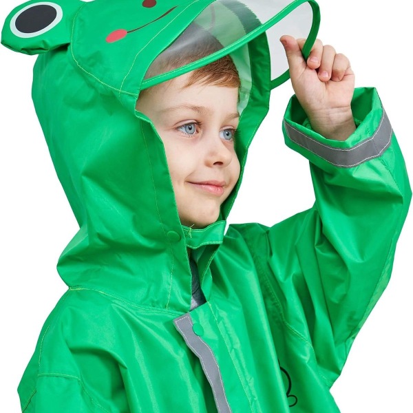 Regnponcho unisex vattentät barnregnjacka regnjacka grön KLB