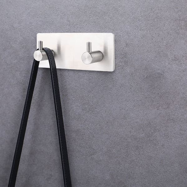 Selvklebende 304 rustfritt stål håndkleholder krok, 2 kroker KLB
