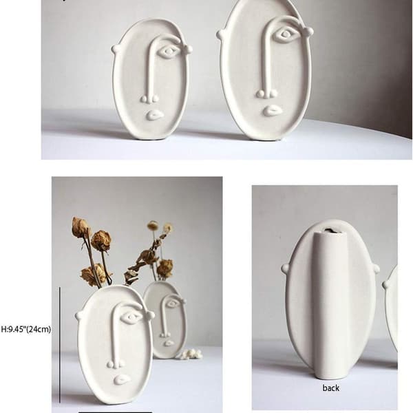 Keramisk vase moderne kunst kvinner abstrakt hode blomster vase