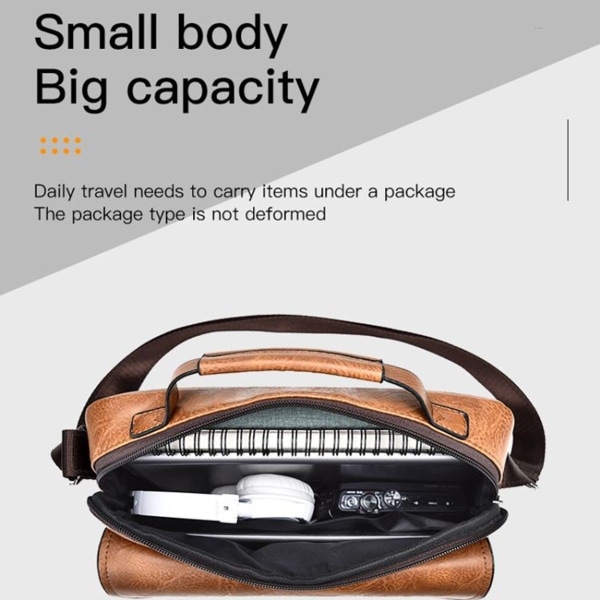 D241 Herr Business Axelväska Stor Kapacitet Casual Messenger Bag (Svart)