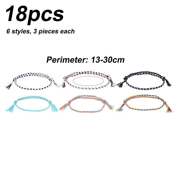 18 stycken snörarmband för tonårsflickor. Anklets för flickor