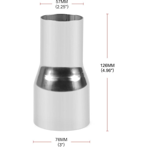 Eksosrør-adapter, eksosrør-adapter, rustfritt stål universal eksosrør-koblingsrør-adapter modifisert del, adapter modifisert del KLB
