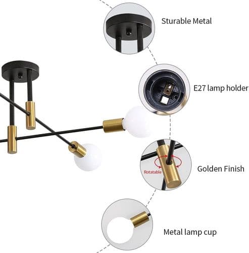 Retro Loftlampe, E26 Industriel Loftlampe, 70cm Diameter, til