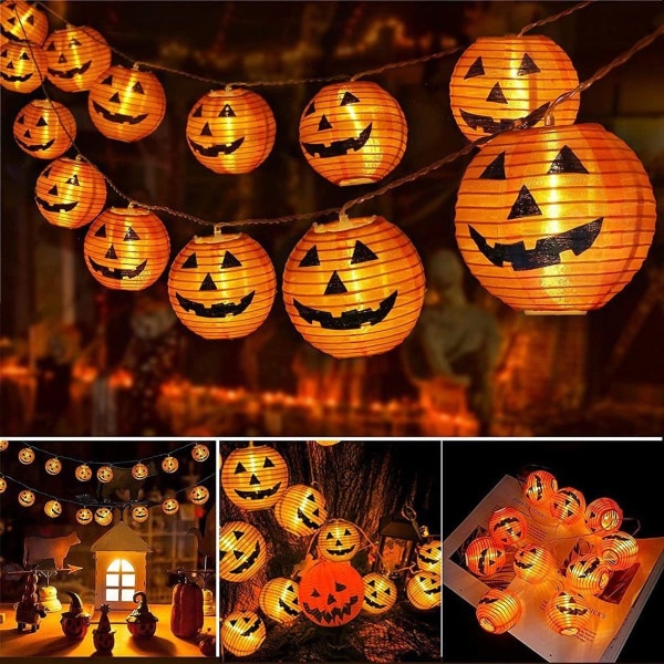 Qedertek Halloween-koriste - kurpitsajouluvalot, paristokäyttöinen KLB