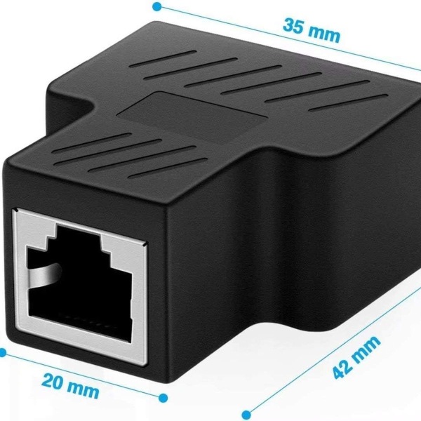 RJ45 Ethernet Splitter Stikadapter Kompatibel med