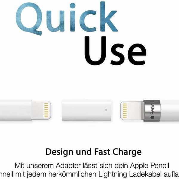TechMatte ladekabeladapter for Apple Pencil og iPad Pro (1 stk, hvit)