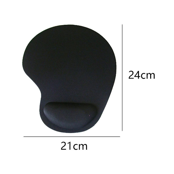 2-pack ergonomiska musmattor med bekvämt handledsstöd i svart