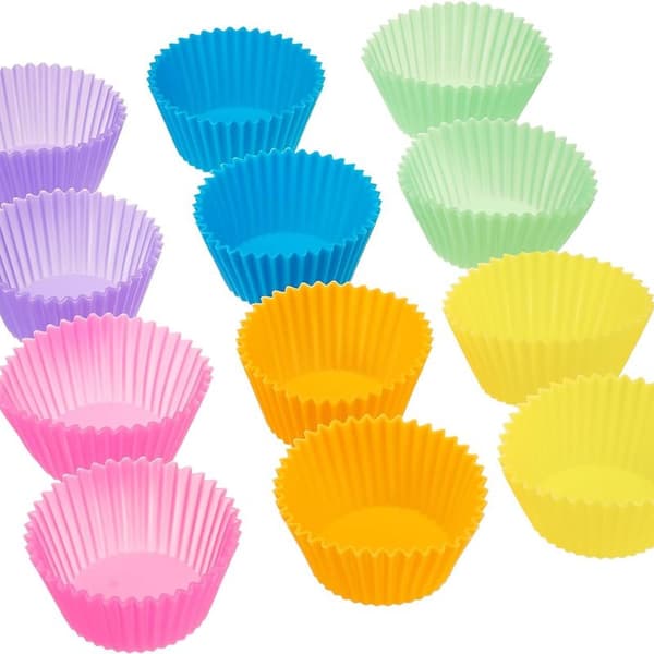 Återanvändbara bakformar i silikon, 12-pack