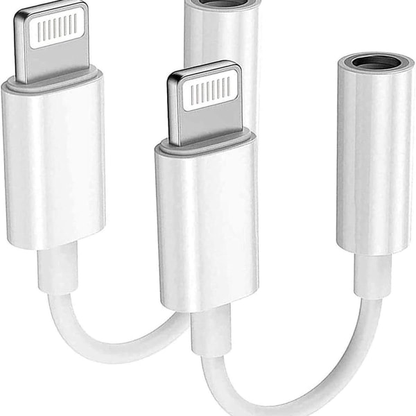 Pakke - Apple Lightning til 3,5 mm hodetelefonkontakt Adapter Port Aux Audio KLB