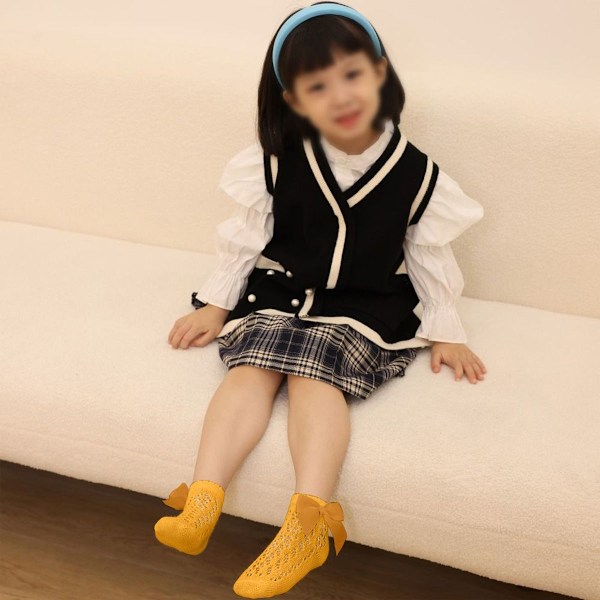Mesh andas strumpor, baby flickor ankelstrumpor rosett M KLB