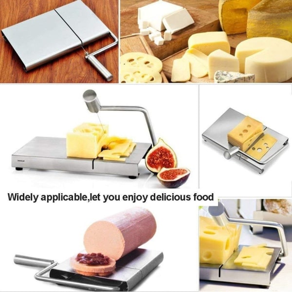 Ostekutter, rustfri ståltrådskjærer for hard og halvhard ost, smørpølse