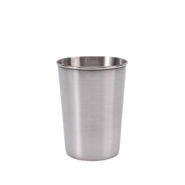 (4 170ml KOPPAR + 1 kopplock) rostfritt stål koppset -återanvändbara metallkoppar -dryckeskoppar -Camping, utomhus -för barn