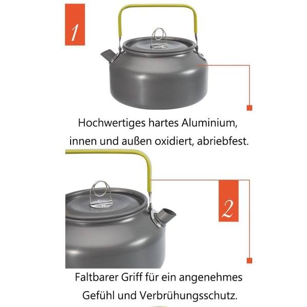 Camping Kittel Tekanna Kaffeepott Bärbar Aluminium för Utomhus