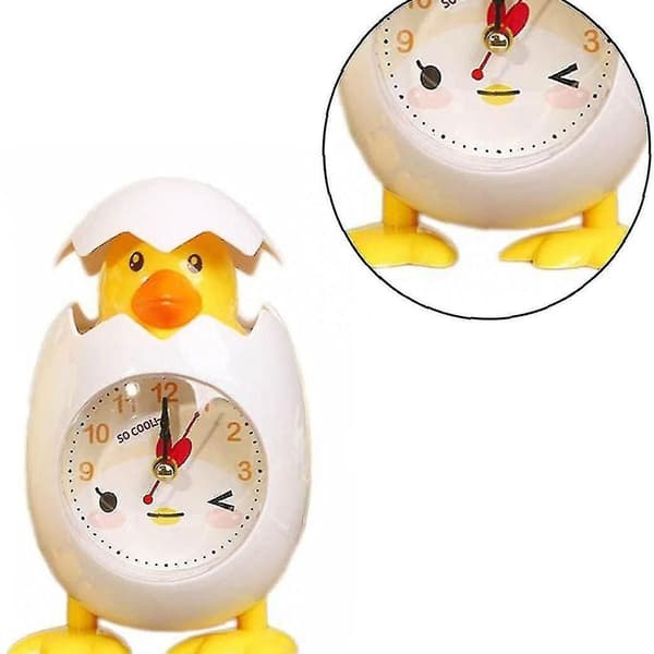 Cartoon Chicken Egg Shell Väggklocka - Skrivbordsklocka för Barn, Present, Heminredning