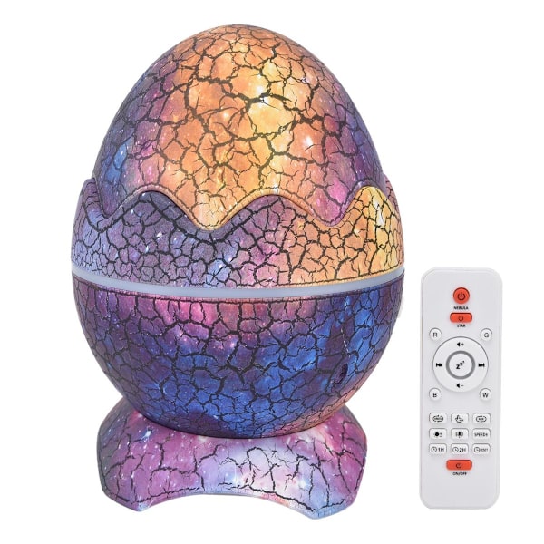 Dinosaur egg stjerneprojektor, justerbar vinkel, hvit støy KLB