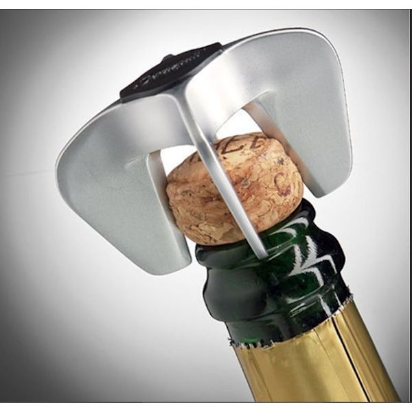 Tang - champagne flaskeåbner stål base 7 x 7 x 6 cm 2 stk -