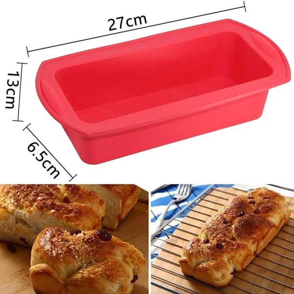 Silikone brød bageform og rugbrødsform, 27 cm, non-stick & nem at rengøre,