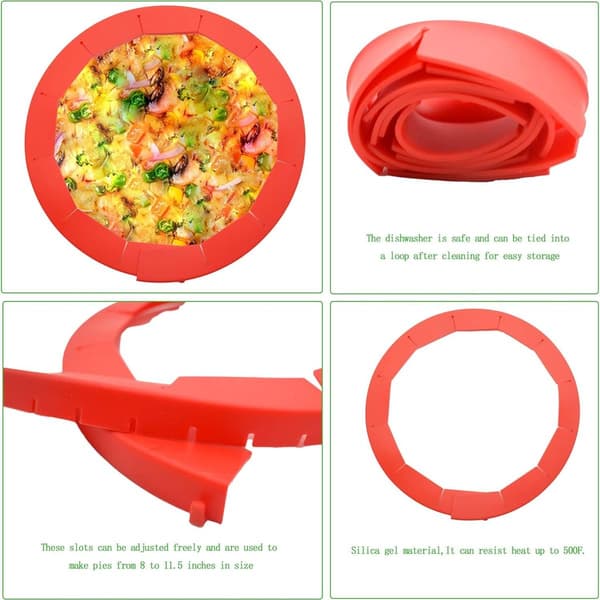 Justerbart Silikonkakskydd för Pizza 8-11,5\" 2 st