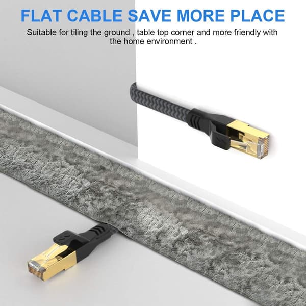 Cat 7 Ethernet-kabel 3m Heavy Duty Flat Long Internet