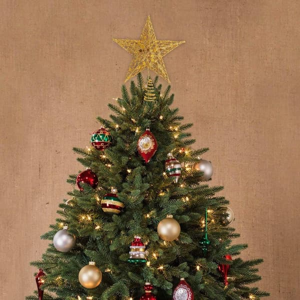 Julgransstjärna spets, glitter, guld KLB