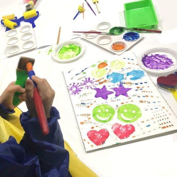 21st Kids Art Set Blomma svampborstar för att måla Roliga målarset KLB
