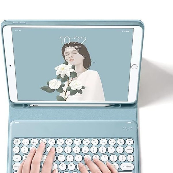 Tastatur etui med mus farve tastatur retro runde nøglehætter søde