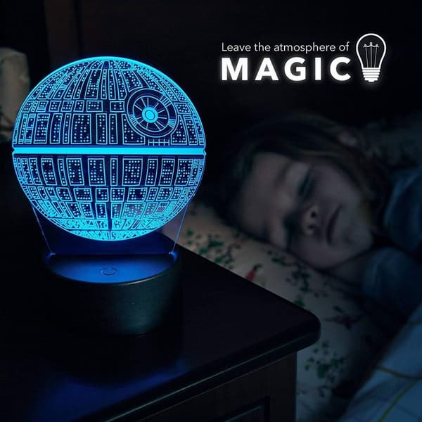 3D optisk illusionslampe LED 7 farver touch switch skiftende nattelys KLB