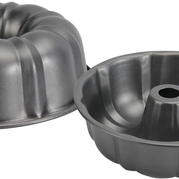 2 kopper Heavy Duty Carbon Black Riflet Tube Cake Pander til bagning KLB