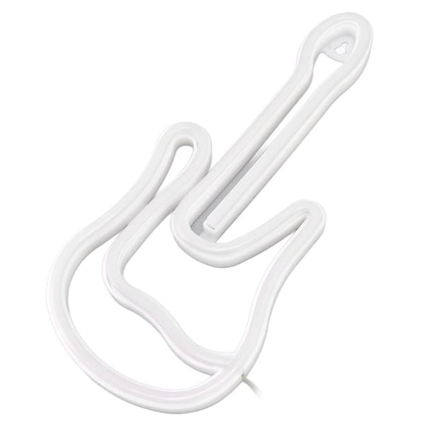 Gitarr neon skylt, färgglad, USB batteridriven, förborrade hål KLB