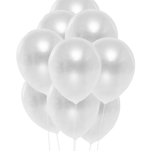 50 små ballonger metalliska vita KLB