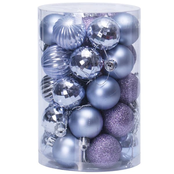 34 stk julekuler, 4 cm/1,57 tommer, lys lilla KLB
