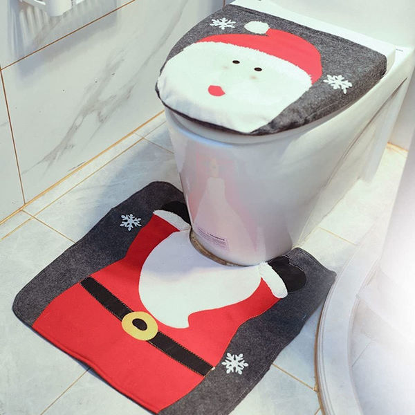 2-delt julemand toiletbrætbetræk og tæppesæt