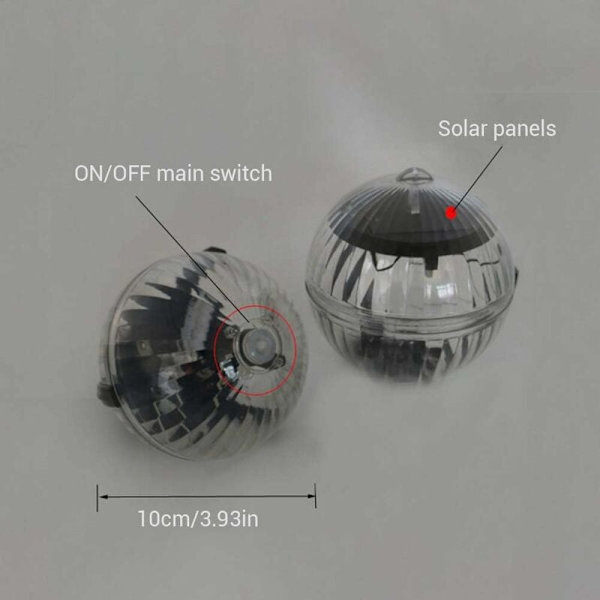 Solcelledrevet bassenglys, IP44 vanntett flytende lys med lyssensor, flerfarget LED-solcellelampe for hage, fest, damdekorasjon KLB
