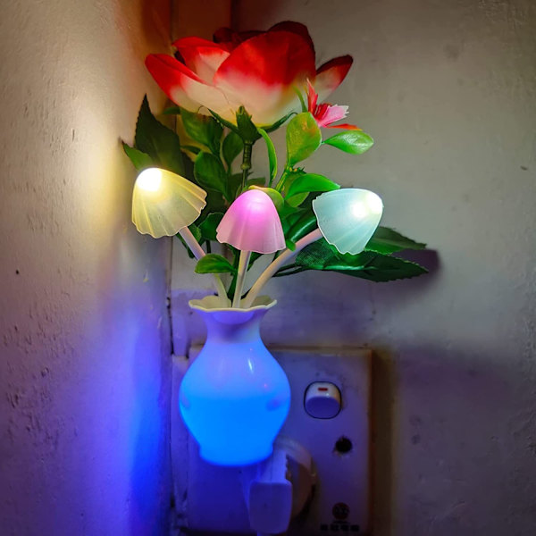 2-pack LED-nattlampor med sensor, färgförändrande nattlampa för barnkammare, badrum, barnrum, kök, källare.